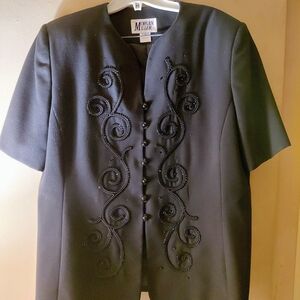 Morgan Miller Black Embellished Women's Jacket And Matching Skirt Included.
